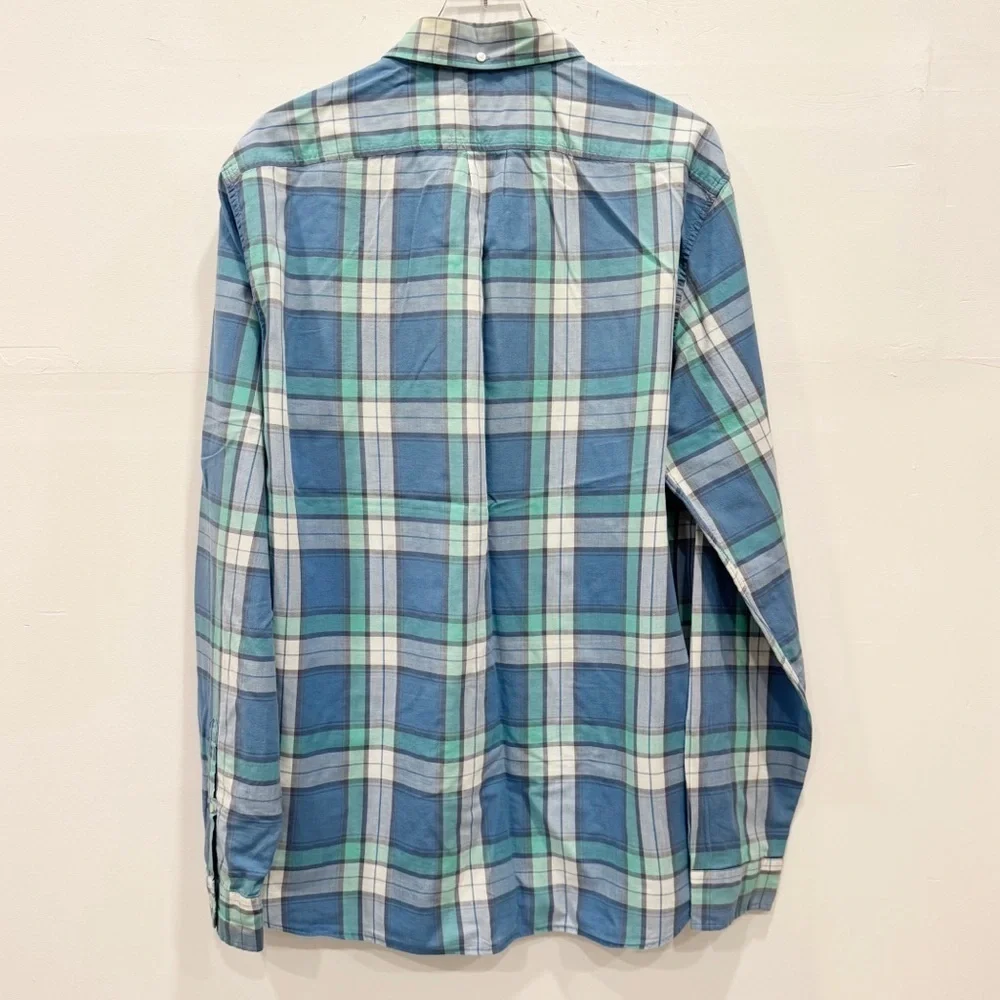 J. Crew Long Sleeve Button Down Shirt Cotton Plaid Casual Western Fall XL Tall